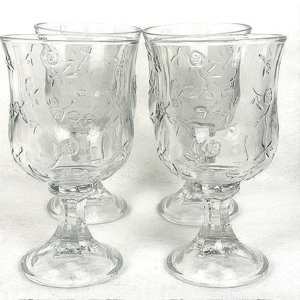 VTG Clear Set of 4 Anchor Hocking Savannah Goblet Stemmed Glasses